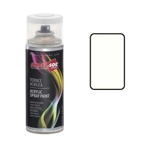 Spray Vopsea Acrilică Universală AMBRO-SOL V400, Alb Pur Lucios (RAL 9010), 400ml