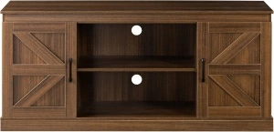 Comodă TV Zinus maro rustic 147 cm – mobilier living cu soft close și spații depozitare