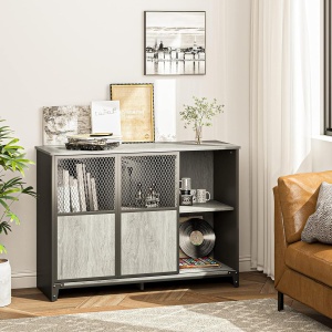 Dulap bucatarie sau foisor industrial Bestier – rustic, etajere reglabile, ușă glisantă metalică - Img 1
