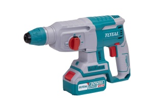 Kit combo scule Total 20 Volti 4 Ah – maşină de găurit cu mandrina fier, polizor unghiular & ciocan rotopercutor pe acumulator - Img 2