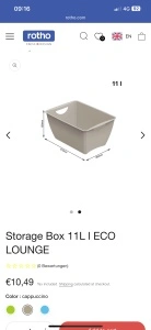 Set 5 cutii depozitare Rotho Lounge Premium – 11 L, plastic reciclat, design elegant