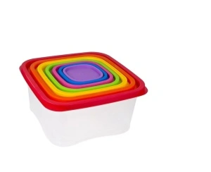 Set 7 caserole “Curcubeu” – capacitate variată, închidere etanșă, design colora