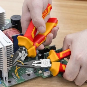Set Clești Izolați INGCO VDE 1000V 3 Piese - Patent, Cleste cu Vârf Lung și Cleste de Tăiere Diagonală