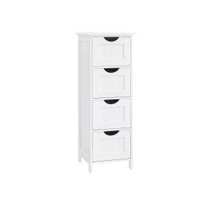 Dulap depozitare pentru baie Vasagle LHC40W – 4 sertare, alb mat, compact (30x29x83 cm) - Img 2