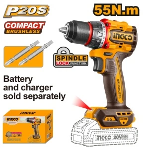 Masina de gaurit si insurubat INGCO CDLI205581, 20V, 55 Nm, fara acumulator