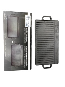 Placă grătar fontă Perfect Home 50×24 cm – 2 fețe: netedă + dungi - Img 1