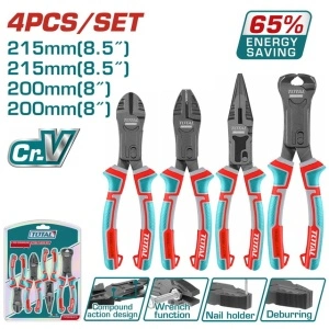 Set 4 clești TOTAL cu economizor de energie, acțiune compusă, Cr-V