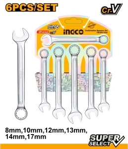 Set Chei Combinate INGCO 6 buc, 8-17mm, Cr-V
