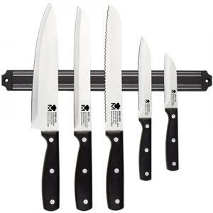 Set cuțite Masterproo BGMP-4330, 5 piese, oțel inoxidabil, cu suport magnetic – Eleganță și funcționalitate în bucătăria ta - Img 1