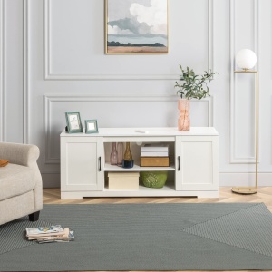 Comoda tv alb ZINUS , inchidere soft-close , 147 x 40 x 60 cm - Img 3