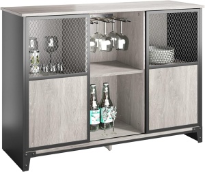Dulap bucatarie sau foisor industrial Bestier – rustic, etajere reglabile, ușă glisantă metalică - Img 3