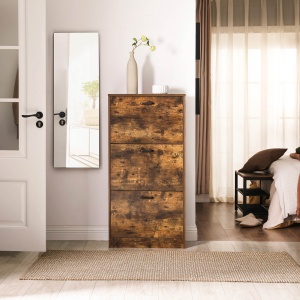 Pantofar Vasagle LBC030X01 – dulap încălțăminte maro, 3 compartimente (60×24×120 cm) - Img 2
