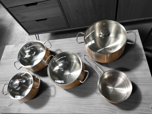 Set cratite inox, 9 piese, 1.5l, 1.9l, 2.9l, 3.6, 6l, Tarrington House pentru plite cu INDUCTIE SAU GAZ - Img 4