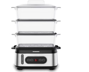 Aparat gătit Aparat de gatit cu aburi Heinner HSA-D950SS, 800-950W, display LED, 9L, 1.5L, trei vase pentru gatire - Img 2