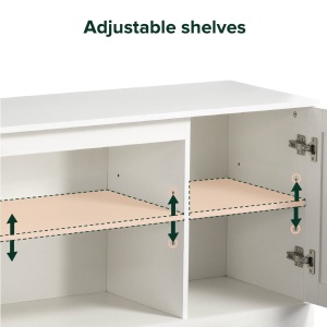 Comoda tv alb ZINUS , inchidere soft-close , 147 x 40 x 60 cm - Img 4
