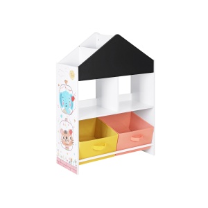 Organizator jucarii Vasagle GKR320W01, cu tabla de scris si 2 cutii detasabile, 65 x 26.5 x 90 cm - Img 1