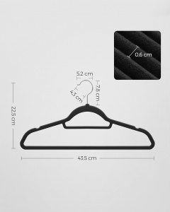 Set 25 umerașe anti-alunecare Songmics din catifea – subțiri, elegante, 42,5 cm - Img 2
