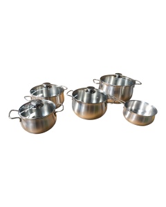 Set cratite inox, 9 piese, 1.5l, 1.9l, 2.9l, 3.6, 6l, Tarrington House pentru plite cu INDUCTIE SAU GAZ - Img 5
