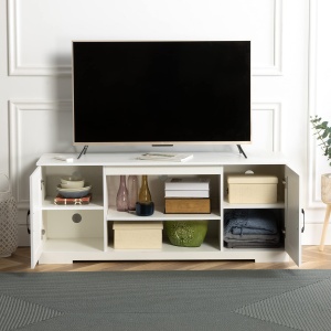 Comoda tv alb ZINUS , inchidere soft-close , 147 x 40 x 60 cm - Img 5