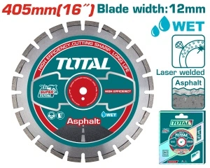 Disc Diamantat Tăiere Asfalt TOTAL industrial 405mm, Diametru 16", pentru Mașini Debitat