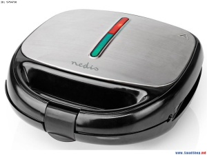 NEDIS KARP100BK – Grătar Multifuncțional 3 în 1 | Sandwich Maker, Vafe, Grill | 800 W | Negru - Img 4
