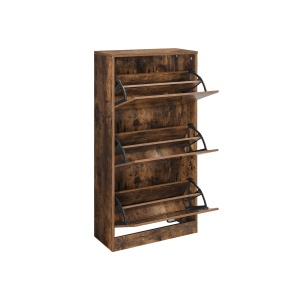 Pantofar Vasagle LBC030X01 – dulap încălțăminte maro, 3 compartimente (60×24×120 cm) - Img 1