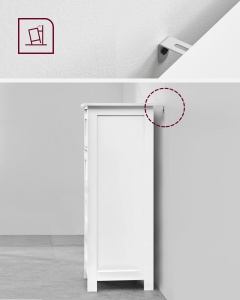 Dulap depozitare pentru baie Vasagle LHC40W – 4 sertare, alb mat, compact (30x29x83 cm) - Img 6