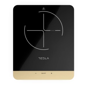 Plita portabila cu inductie Tesla IC401B, 25x25cm, 8 niveluri putere, senzor touch control, sistem de stingere automata, 2000W, Sticla, Negru - Img 1