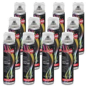 Set 12x Spray Vopsea Email Alb Lucios Universal Ambro-Sol, Intern / Extern, 600ml RAL9010
