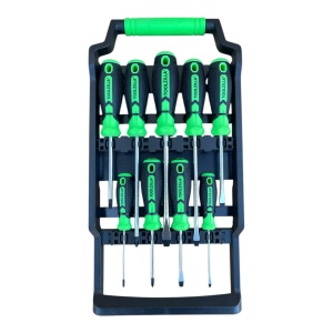 Set 9 Șurubelnițe Profesionale TOOLZILLA cu Suport Magnetic – Capete Phillips, Pozidriv, Slotted - Img 1