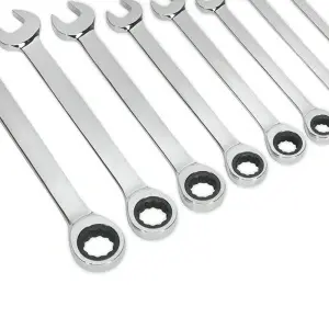 Set chei cu clichet 8 piese Total THT102RK086 – scule profesionale pentru atelier și service