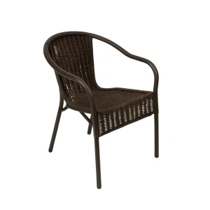 Set Mobilier Terasă Portofino – Masă 140×80 cm și 4 Scaune Maro din PP Rezistent