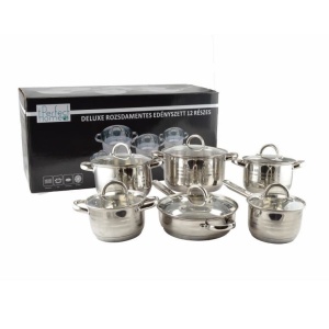 Set oale inox 12 piese Perfect Home De Luxe – compatibil inducție, cu capace sticlă - Img 3