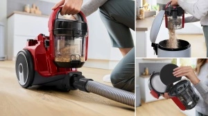 Aspirator fără sac Bosch Serie 2 BGC05AAA2, 700 W, 1.5 l, filtru igienic PureAir, nivel zgomot 78 dB, roșu/negru - Img 3