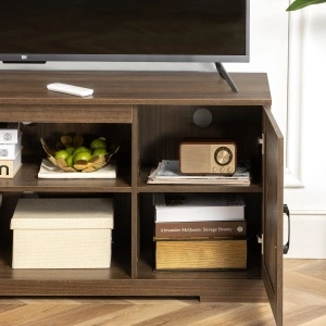 Comodă TV Zinus Bennett 147x40x60 cm – Stil Rustic Maro, Soft-Close, Spații Depozitare Living