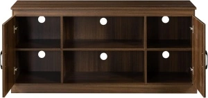 Comodă TV Zinus maro rustic 147 cm – mobilier living cu soft close și spații depozitare