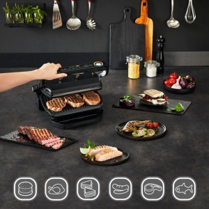 Grătar Electric Tefal OptiGrill+ Snacking & Baking GC714834 – 6 Programe Auto, Senzor Automat, Accesoriu Baking – Negru - Img 2