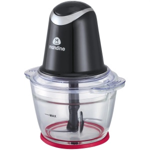 Mini tocator electric Mandine MMC500-21, 500W, vas de sticla 1L, lama dubla din otel, Negru - Img 1