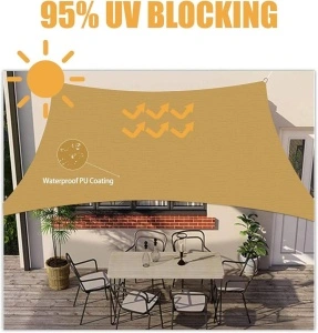 Prelată Umbrire 4x3 m Impermeabilă Crem, Protecție UV, pentru Terasă și Balcon