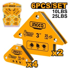 Set 6 suporți magnetici pentru sudură in unghi 45°/90°/135° ingco