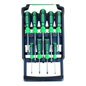 Set 9 Șurubelnițe Profesionale TOOLZILLA cu Suport Magnetic – Capete Phillips, Pozidriv, Slotted