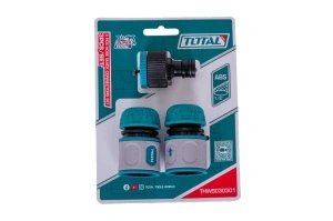 Set Conectori Rapid Total THWS030301 – 3 Bucăți, 1/2" cu Stop Apă și Adaptor 3/4"