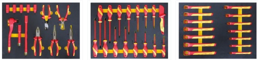 MARCO TOOLS 05.090.99 - set 3 tavite in termoformat cu 46 scule pentru masini electrice conform IEC 60900