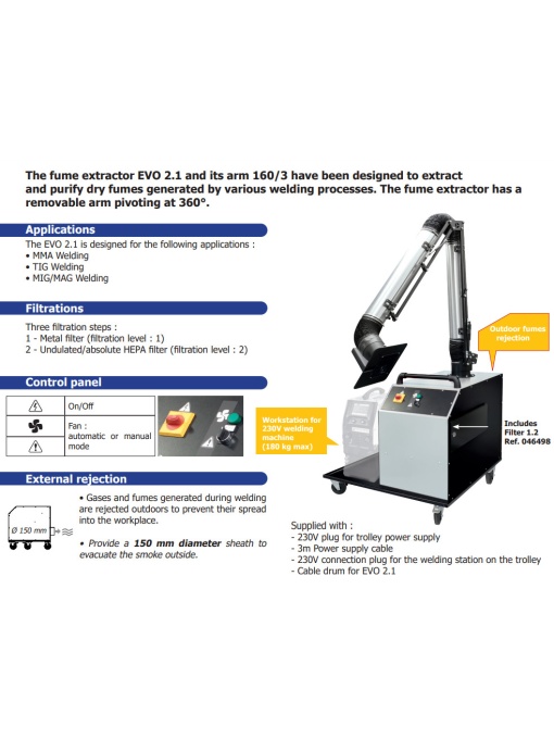 GYS EVO 2.1 REe aspirator fum sudura cu sistem filtrar - Img 2