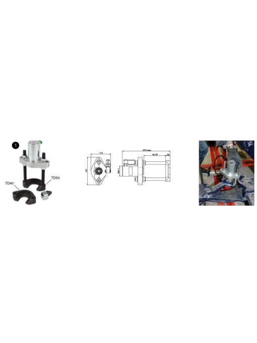 JOSAM I-BEU110 extractor hidraulic pentru articulatii sferice si pivoti la camioane si autobuze - Img 4