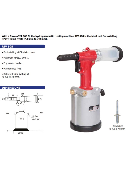 GYS HR21 dispozitiv pneumo -hidraulic pentru nituit - Img 3