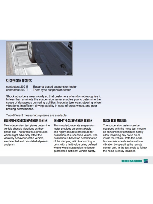 HOFMANN SAFELANE 204RP + CONTACTEST stend pentru testare frana si suspensie - Img 3