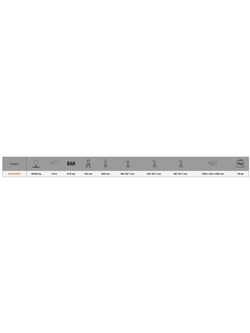 BAHCO BH2402010 Cric crocodil pnumo hidraulic, 40 tone, plat - Img 2