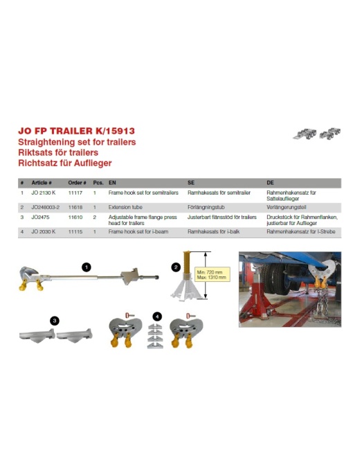 josam JO FP TRAILER K   dispozitiv indreptare sasie camion