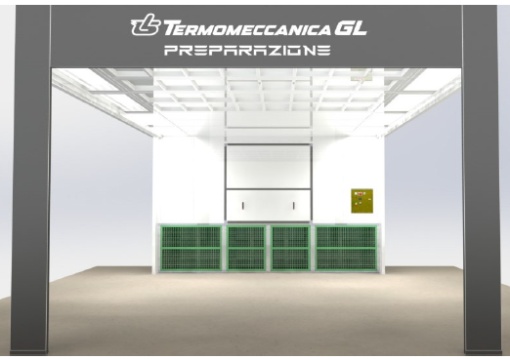 METRON PREP110 - spatiu pregatire vopsire cu plenum recirculare si structura pe pardoseala